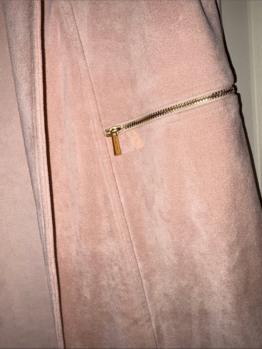 Calvin Klein Suede Vest Jacket in Blush - Picture 5 of 5